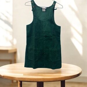 Green Corduroy Girls size 14 Pinafore Jumper Dress